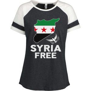 Syria Free Patriotic Syrian Map Liberation Peace Unity Home Enza Ladies Jersey Colorblock Tee