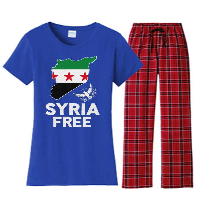 Syria Free Patriotic Syrian Map Liberation Peace Unity Home Women's Flannel Pajama Set