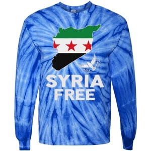 Syria Free Patriotic Syrian Map Liberation Peace Unity Home Tie-Dye Long Sleeve Shirt