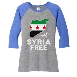 Syria Free Patriotic Syrian Map Liberation Peace Unity Home Women's Tri-Blend 3/4-Sleeve Raglan Shirt