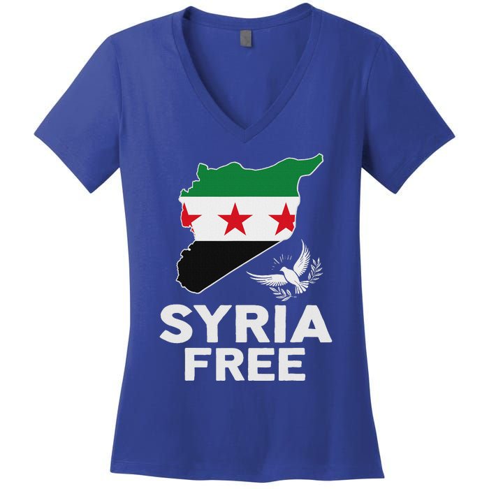 Syria Free Patriotic Syrian Map Liberation Peace Unity Home Women's V-Neck T-Shirt