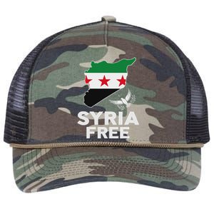 Syria Free Patriotic Syrian Map Liberation Peace Unity Home Retro Rope Trucker Hat Cap