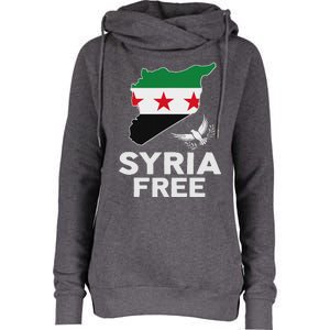 Syria Free Patriotic Syrian Map Liberation Peace Unity Home Womens Funnel Neck Pullover Hood