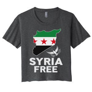 Syria Free Patriotic Syrian Map Liberation Peace Unity Home Women's Crop Top Tee