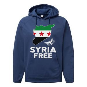 Syria Free Patriotic Syrian Map Liberation Peace Unity Home Performance Fleece Hoodie