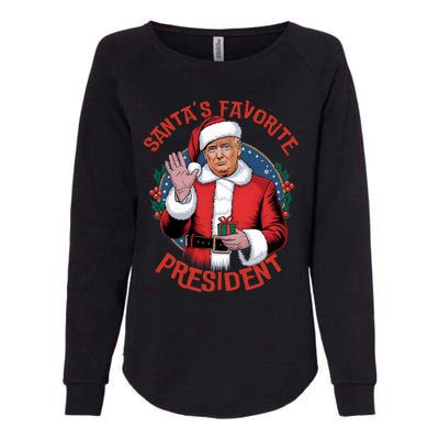 Santas Favorite President Trump Christmas Pajama Holiday Womens California Wash Sweatshirt