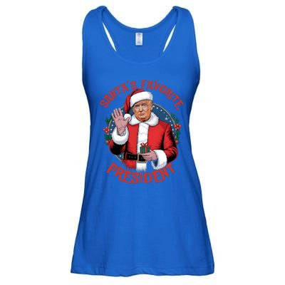 Santas Favorite President Trump Christmas Pajama Holiday Ladies Essential Flowy Tank