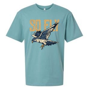 So Fly Peregrine Falcon Birding Ornithologists Sueded Cloud Jersey T-Shirt