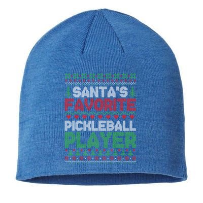 SantaS Favorite Pickleball Player Ugly Christmas Sweater Gift Sustainable Beanie