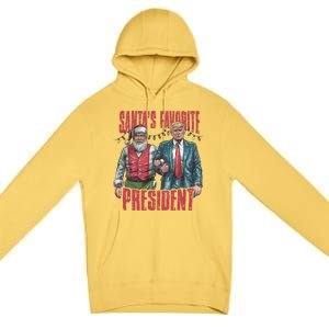 SantaS Favorite President Christmas Funny Trump Xmas Pajama Gift Premium Pullover Hoodie