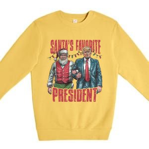 SantaS Favorite President Christmas Funny Trump Xmas Pajama Gift Premium Crewneck Sweatshirt