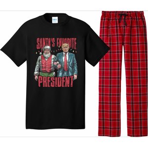 SantaS Favorite President Christmas Funny Trump Xmas Pajama Gift Pajama Set