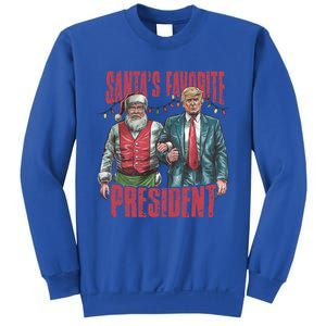 SantaS Favorite President Christmas Funny Trump Xmas Pajama Gift Sweatshirt