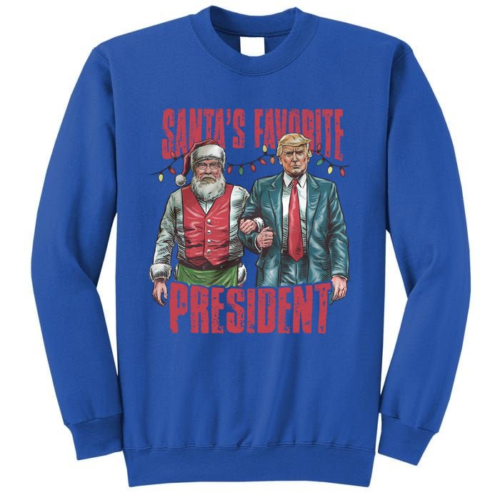 SantaS Favorite President Christmas Funny Trump Xmas Pajama Gift Sweatshirt