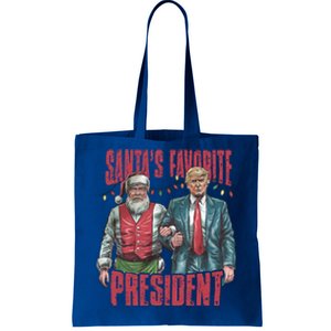 SantaS Favorite President Christmas Funny Trump Xmas Pajama Gift Tote Bag