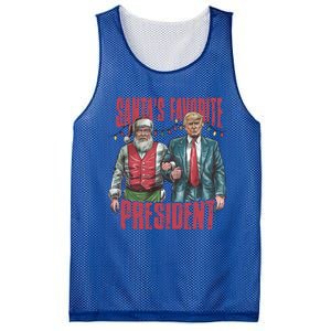 SantaS Favorite President Christmas Funny Trump Xmas Pajama Gift Mesh Reversible Basketball Jersey Tank