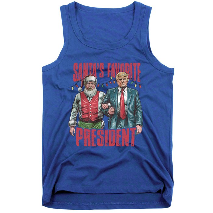 SantaS Favorite President Christmas Funny Trump Xmas Pajama Gift Tank Top