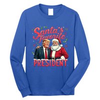 SantaS Favorite President Christmas Funny Trump Xmas Pajama Gift Long Sleeve Shirt