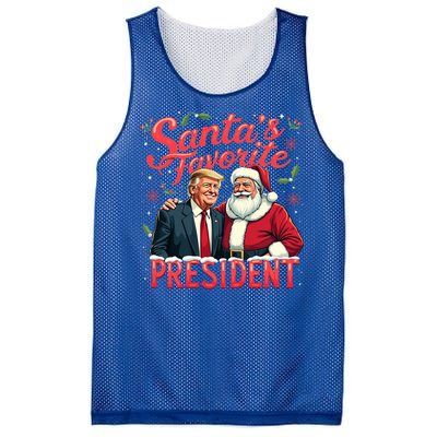 SantaS Favorite President Christmas Funny Trump Xmas Pajama Gift Mesh Reversible Basketball Jersey Tank