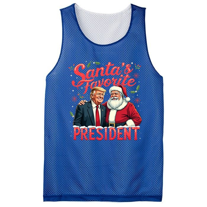 SantaS Favorite President Christmas Funny Trump Xmas Pajama Gift Mesh Reversible Basketball Jersey Tank