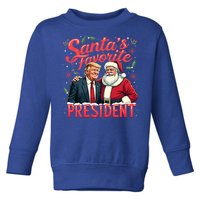 SantaS Favorite President Christmas Funny Trump Xmas Pajama Gift Toddler Sweatshirt