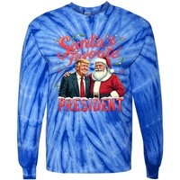 SantaS Favorite President Christmas Funny Trump Xmas Pajama Gift Tie-Dye Long Sleeve Shirt