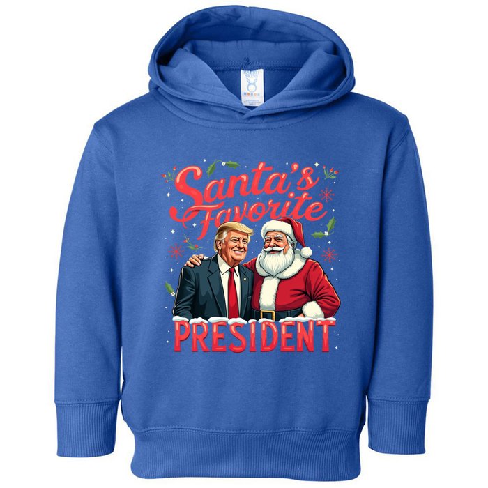 SantaS Favorite President Christmas Funny Trump Xmas Pajama Gift Toddler Hoodie