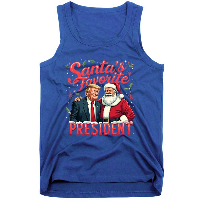 SantaS Favorite President Christmas Funny Trump Xmas Pajama Gift Tank Top