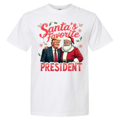 SantaS Favorite President Christmas Funny Trump Xmas Pajama Gift Garment-Dyed Heavyweight T-Shirt