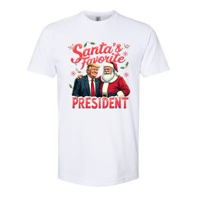 SantaS Favorite President Christmas Funny Trump Xmas Pajama Gift Softstyle CVC T-Shirt