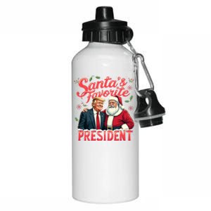 SantaS Favorite President Christmas Funny Trump Xmas Pajama Gift Aluminum Water Bottle