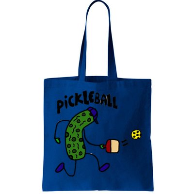 Smileteestank Funny Pickle Playing Pickleball Cartoon Cool Gift Tote Bag