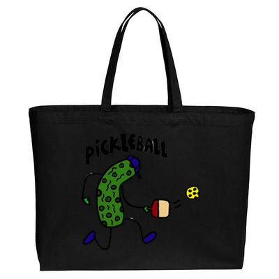 Smileteestank Funny Pickle Playing Pickleball Cartoon Cool Gift Cotton Canvas Jumbo Tote