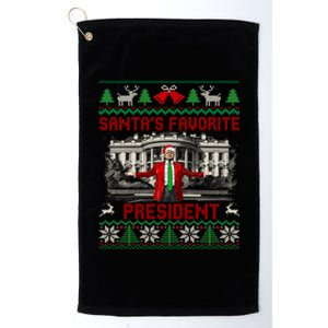 SantaS Favorite President Christmas Ugly Trump 47 Gift Platinum Collection Golf Towel