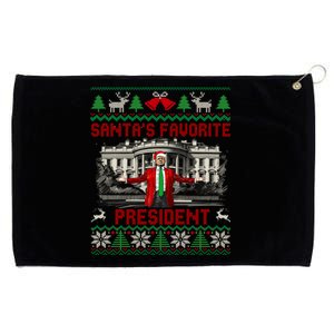 SantaS Favorite President Christmas Ugly Trump 47 Gift Grommeted Golf Towel