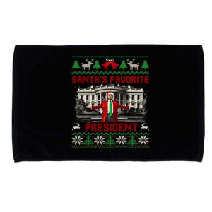 SantaS Favorite President Christmas Ugly Trump 47 Gift Microfiber Hand Towel