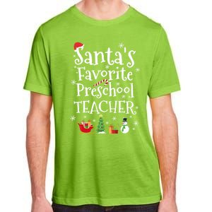 Santas Favorite Preschool Teacher Gift Adult ChromaSoft Performance T-Shirt