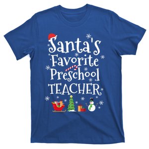 Santas Favorite Preschool Teacher Gift T-Shirt