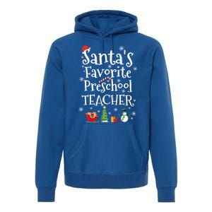 Santas Favorite Preschool Teacher Gift Premium Hoodie