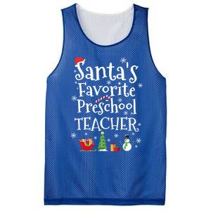 Santas Favorite Preschool Teacher Gift Mesh Reversible Basketball Jersey Tank