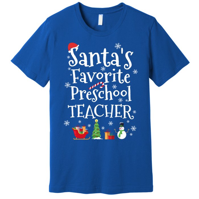 Santas Favorite Preschool Teacher Gift Premium T-Shirt