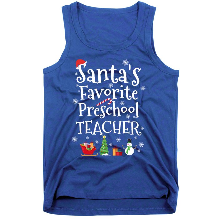 Santas Favorite Preschool Teacher Gift Tank Top