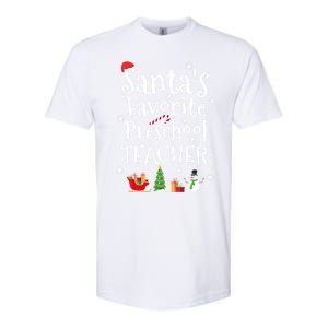 Santas Favorite Preschool Teacher Gift Softstyle CVC T-Shirt