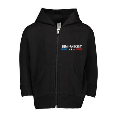 Semi Fascist Funny Political Humor Biden Quotes Toddler Zip Fleece Hoodie