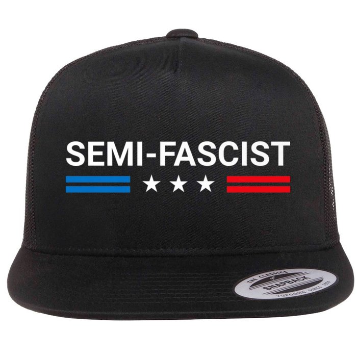 Semi Fascist Funny Political Humor Biden Quotes Flat Bill Trucker Hat