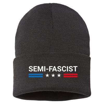 Semi Fascist Funny Political Humor Biden Quotes Sustainable Knit Beanie