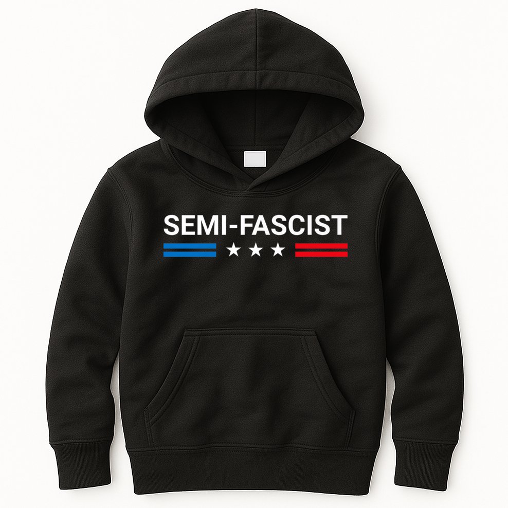 Semi Fascist Funny Political Humor Biden Quotes Kids Hoodie