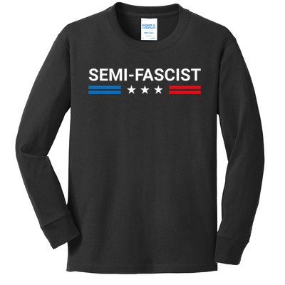 Semi Fascist Funny Political Humor Biden Quotes Kids Long Sleeve Shirt