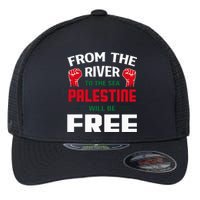 Solidarity for Palestine Arabic Keffiyeh Support Flexfit Unipanel Trucker Cap