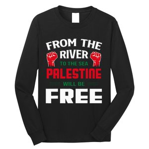 Solidarity for Palestine Arabic Keffiyeh Support Long Sleeve Shirt